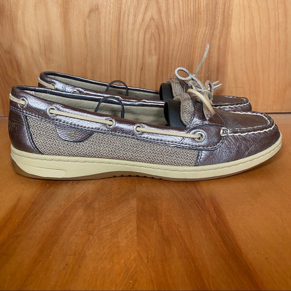 Sperry Top Sider Pewter Angelfish Boat Shoes Silver Womens 10 SEF1367
